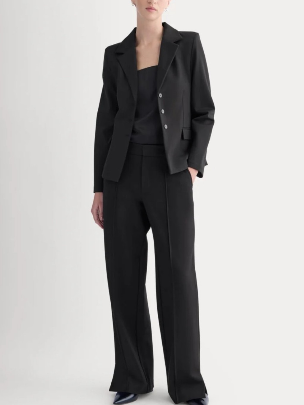 Everlane Ponte Wide Leg Trouser Black Size 14